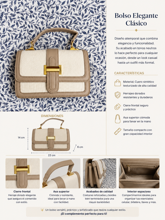 Bolso de Mano Elegante Beige