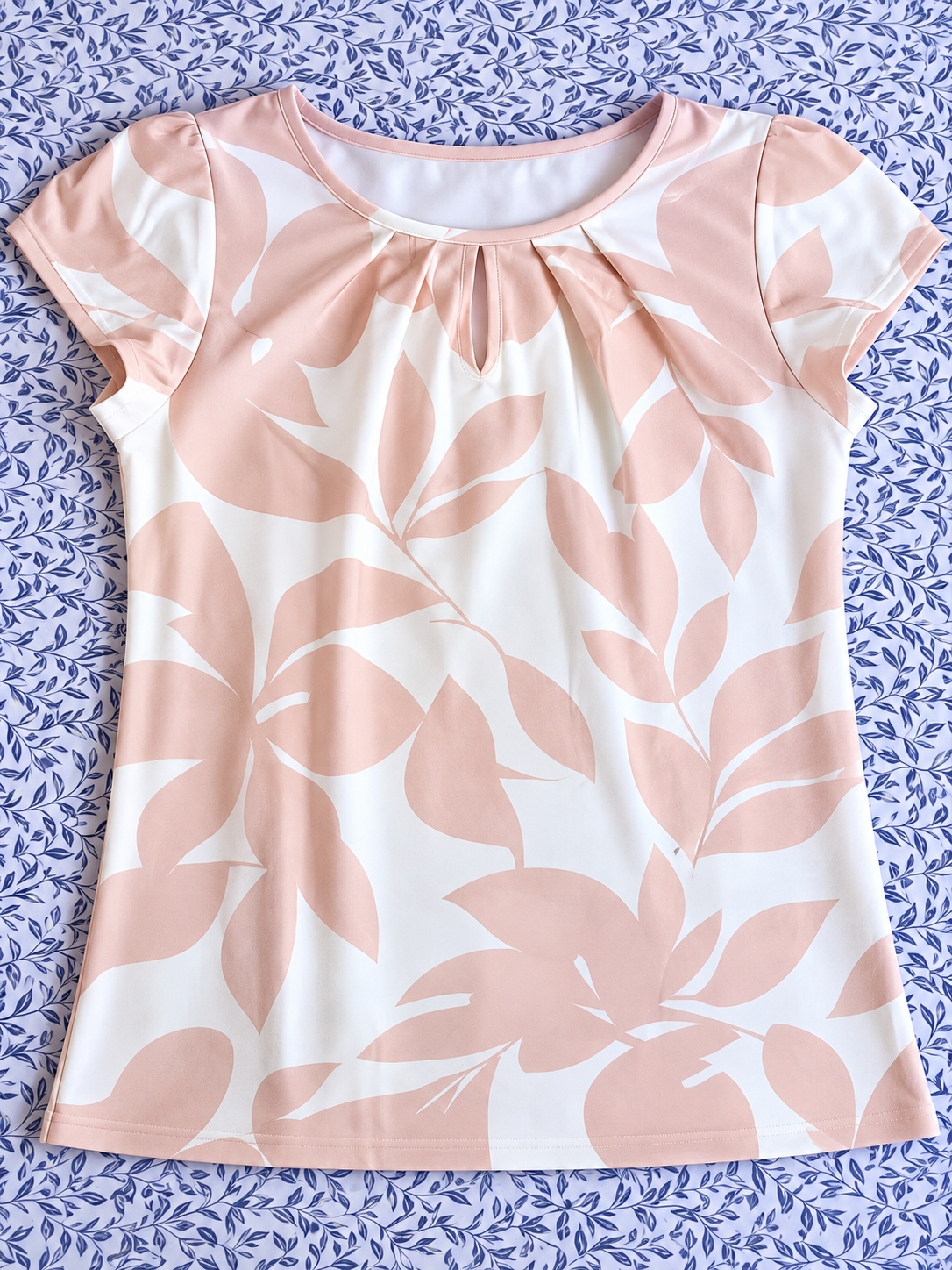 Blusa Estampada Floral en Tonos Nude