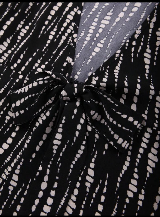 Vestido largo de mujer talla grande de manga larga con estampado