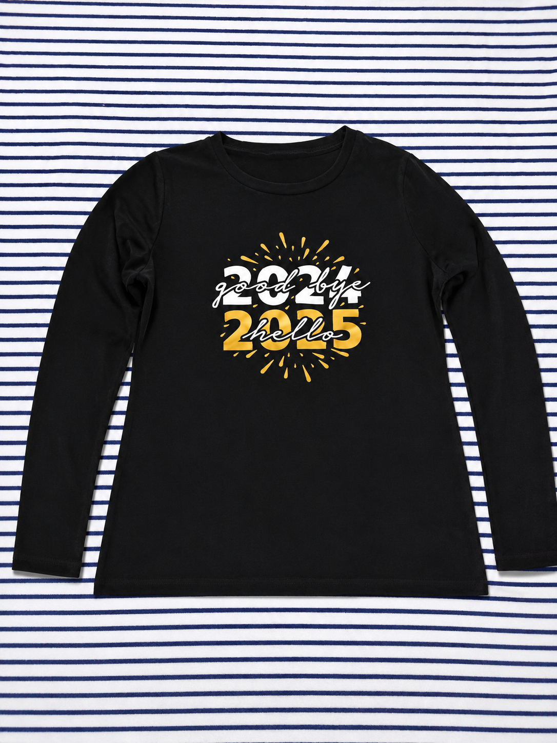 Blusa Manga Larga Estampada "Hello 2025"
