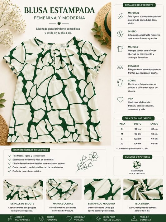Blusa Estampada Moderna para Mujer