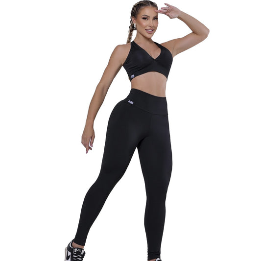 Conjunto de Fitness negro, Básico II, deporte, cero transparencia