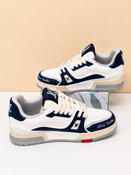 Louis Vuitton Trainer Blanco/Azul Marino - Edición Premium 👟✨