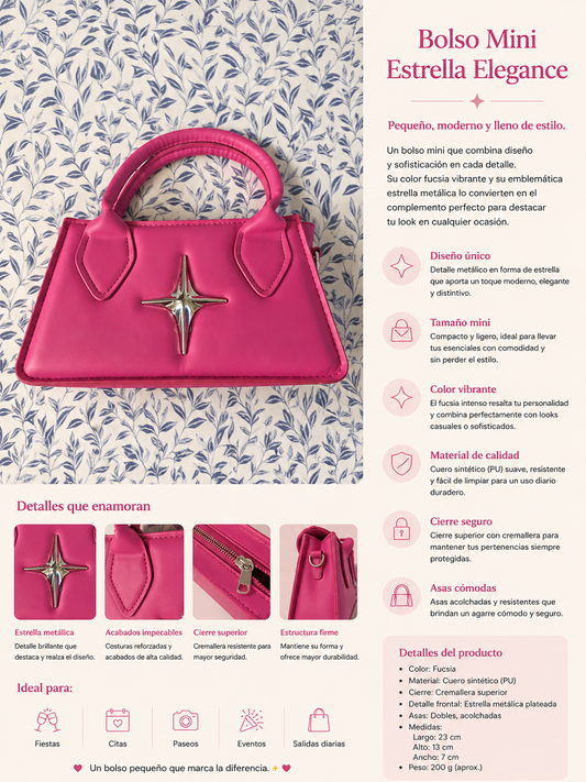 Bolso Mini Estrella Elegance Fucsia