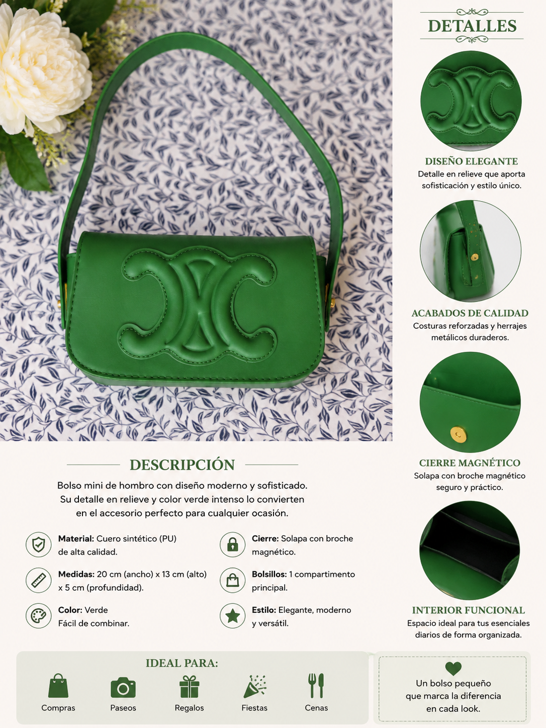 Bolso Mini Verde Elegance