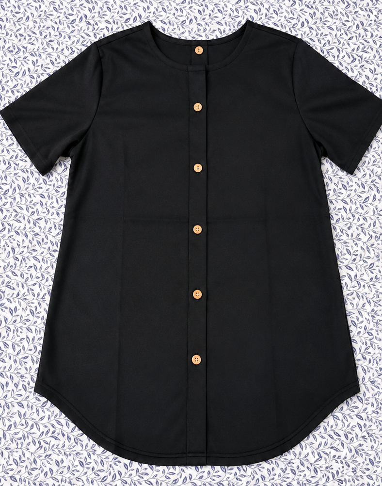 Blusa Casual Elegante con Botones Decorativos