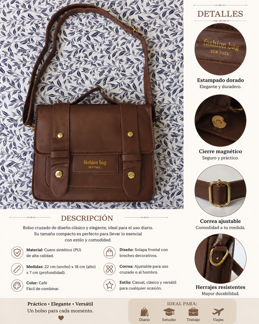 Bolso Vintage Marrón de Doble Uso – Elegancia Atemporal