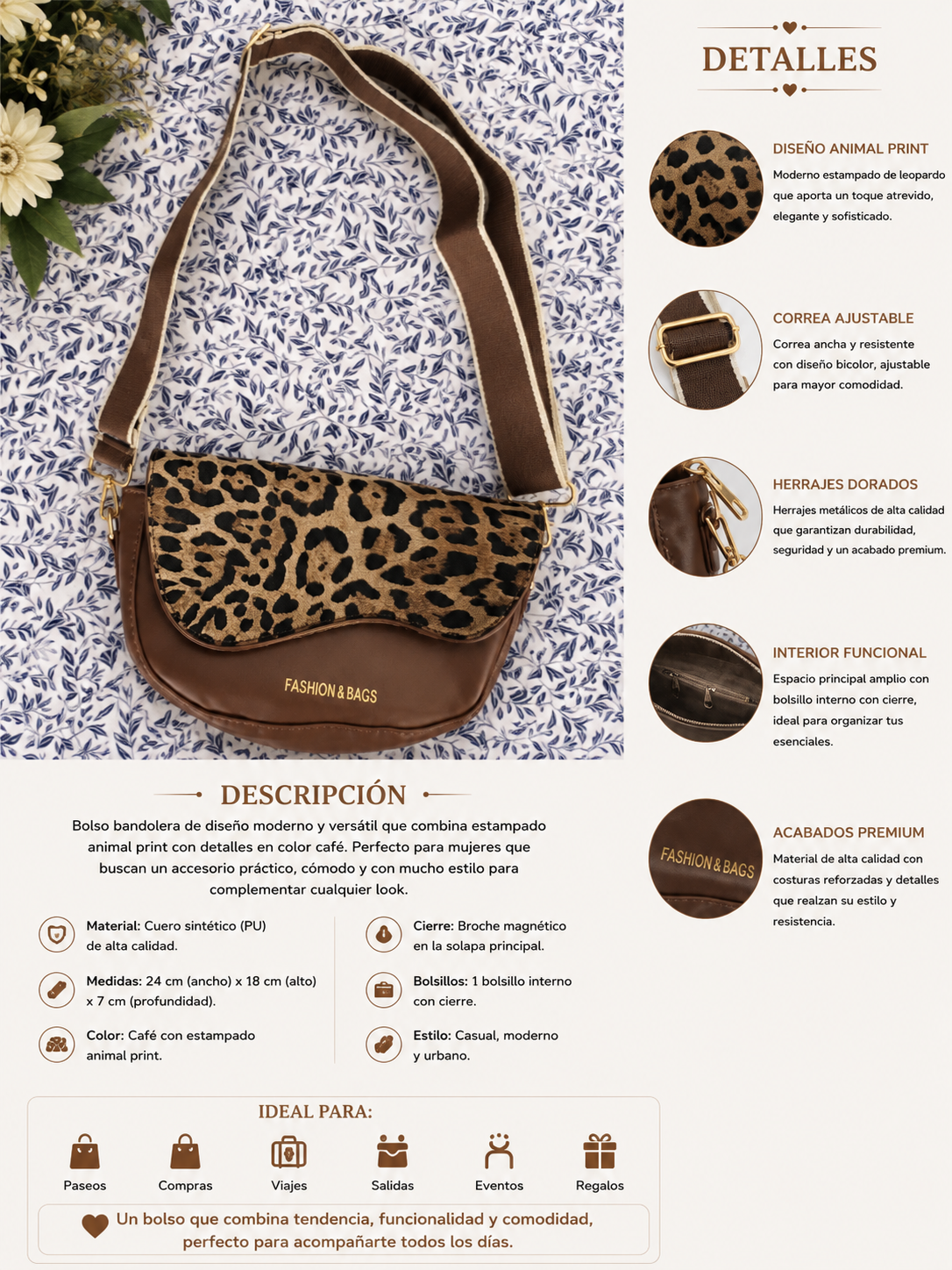 Bolso Bandolera Animal Print Elegance