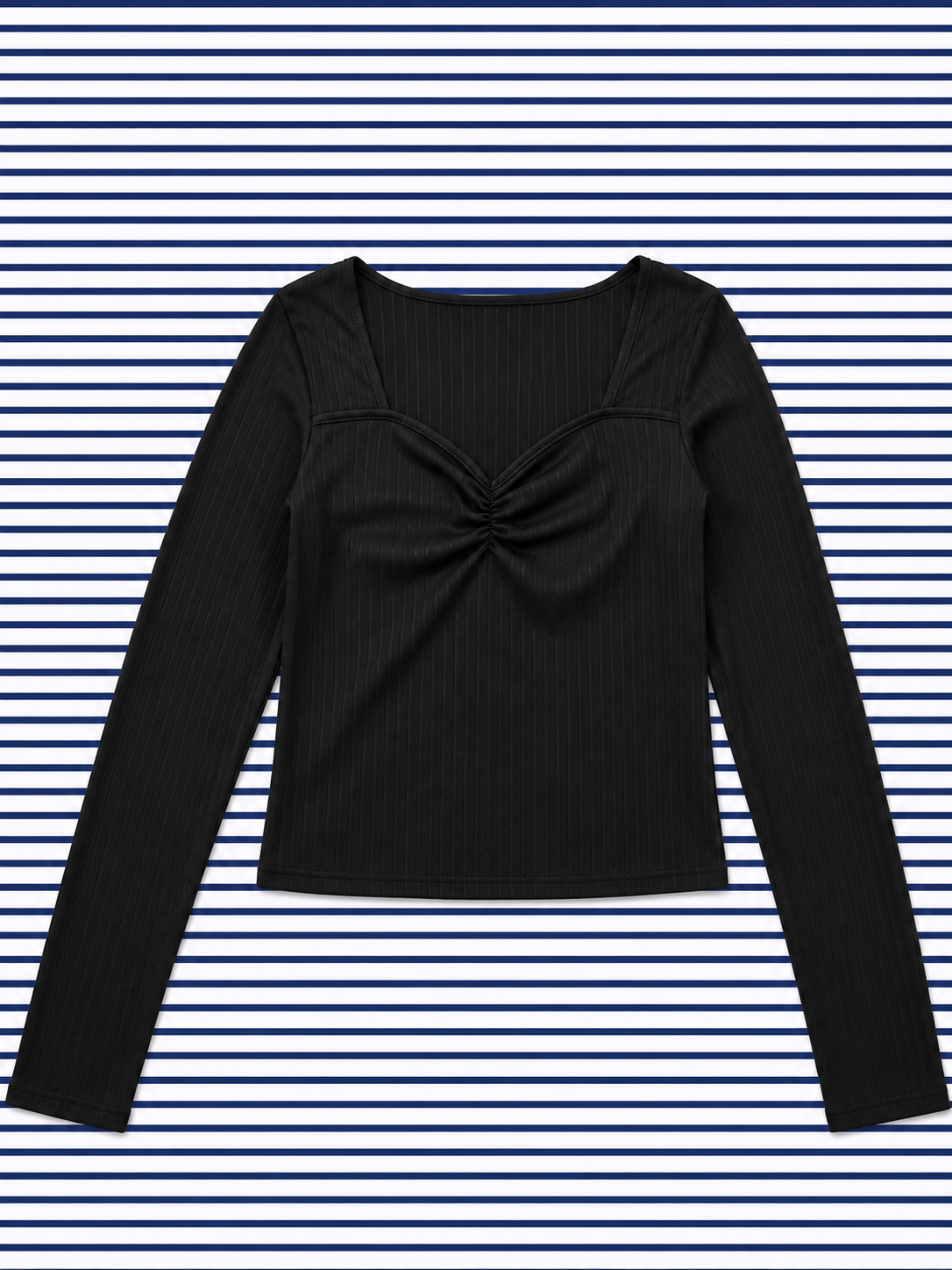 Blusa Elegante Manga Larga Negra