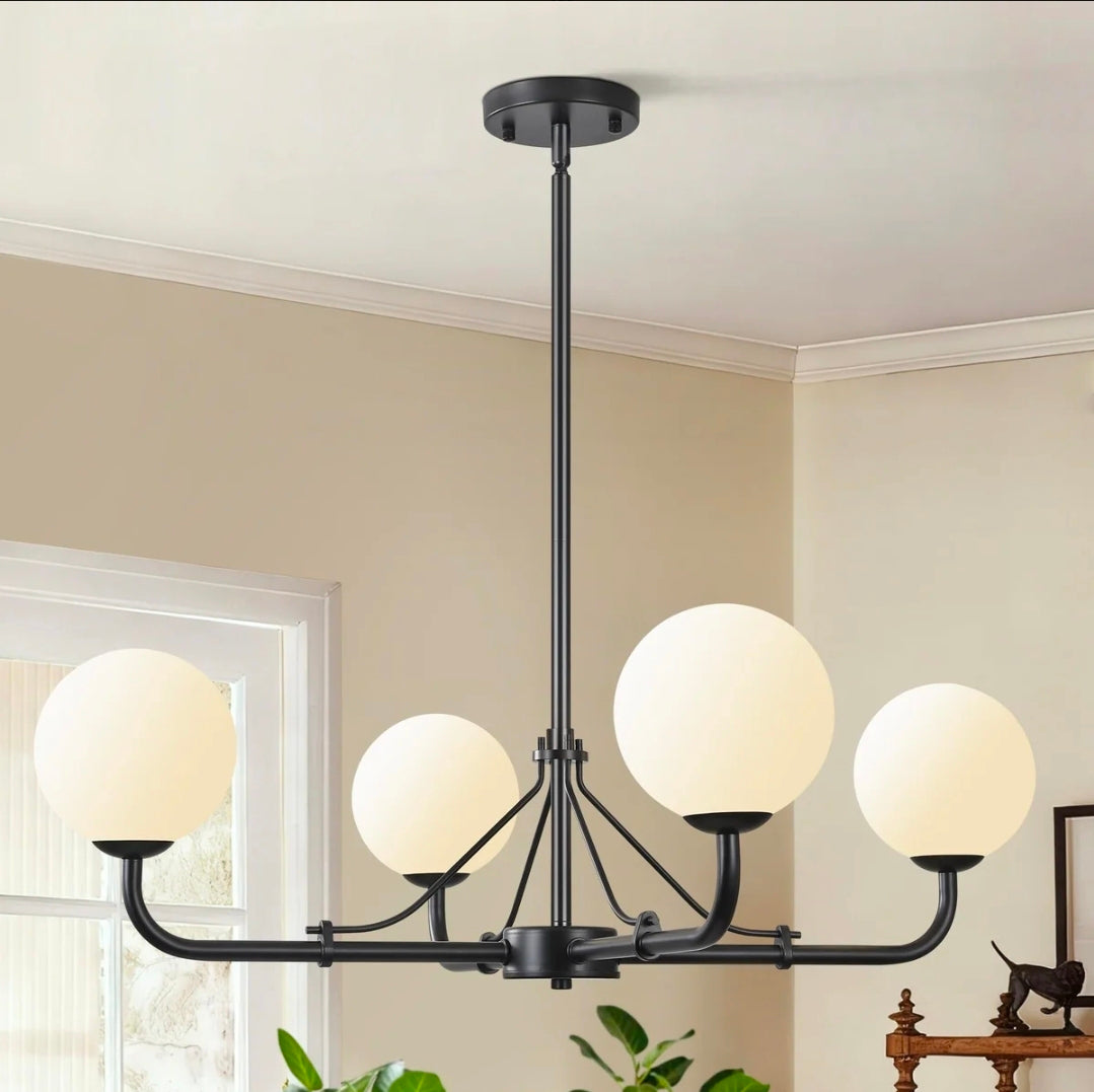 Candelabro negro de 4 luces, moderno.