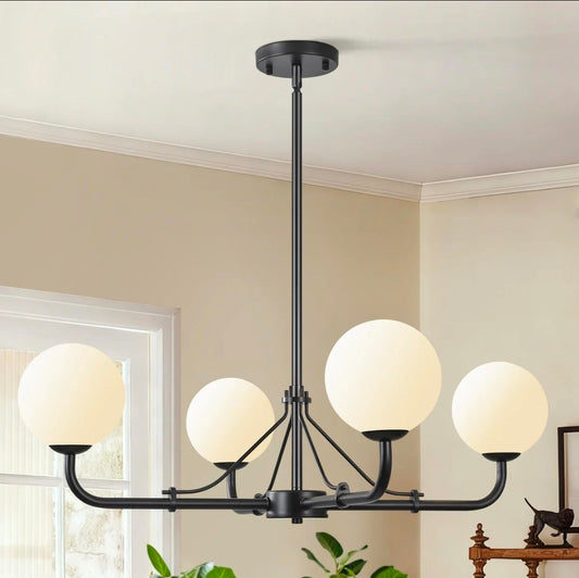Candelabro negro de 4 luces, moderno.
