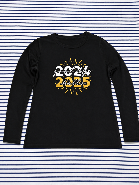 Blusa Manga Larga Estampada "Hello 2025"