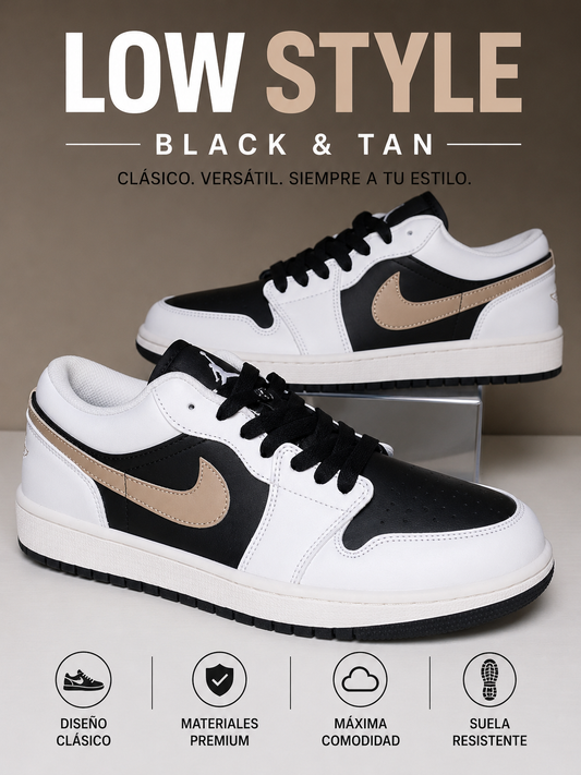 Zapatillas Low Style Black & Tan 🖤👟