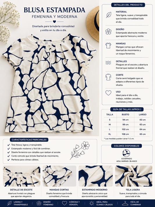 Blusa Estampada Moderna para Mujer