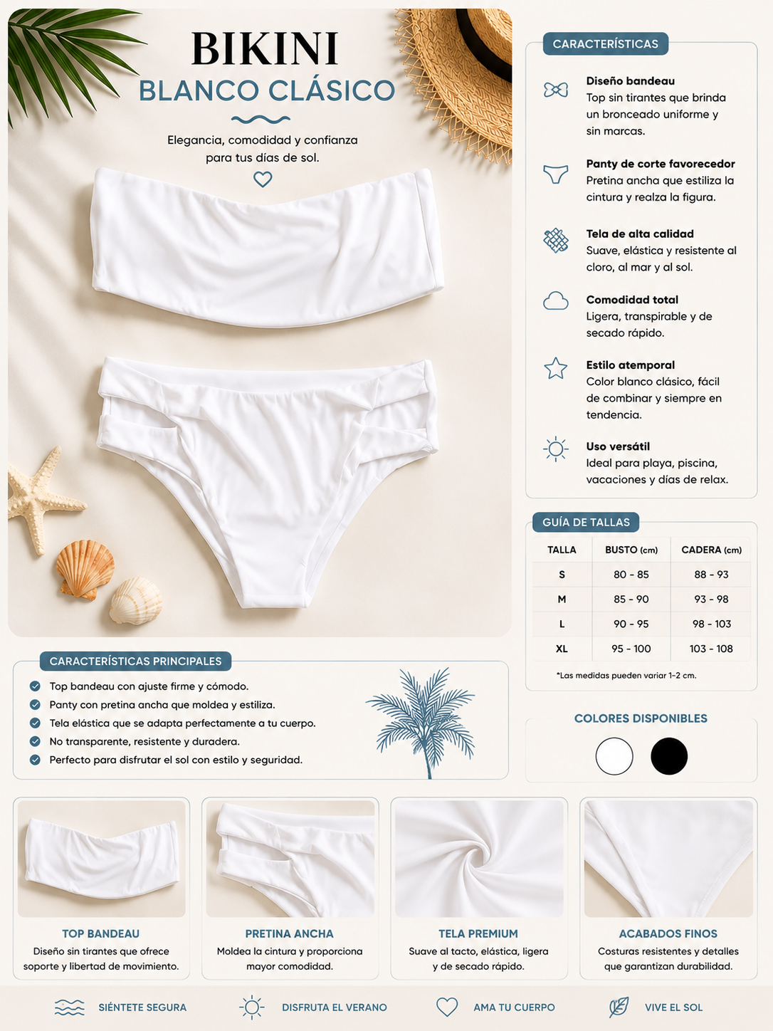 Bikini Blanco Clásico para Mujer
