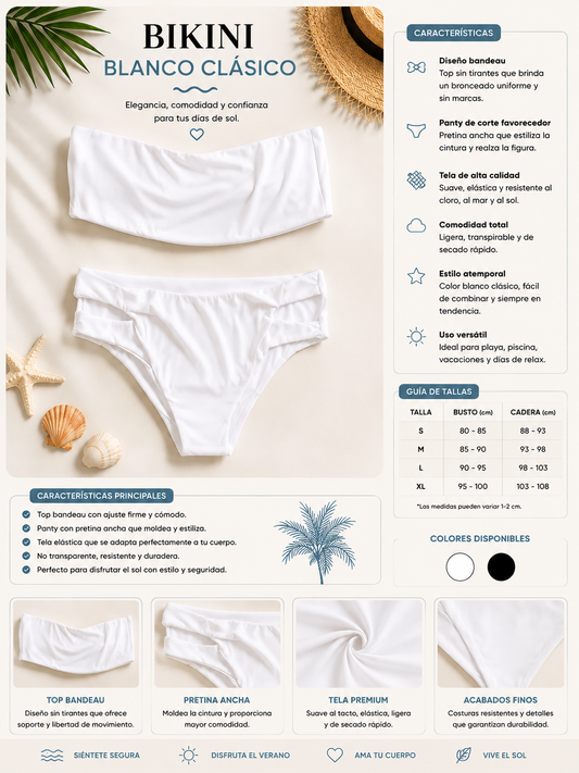 Bikini Blanco Clásico para Mujer