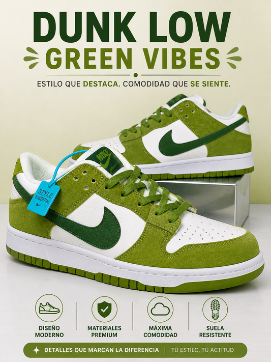 Zapatillas Dunk Low Green Vibes 💚👟
