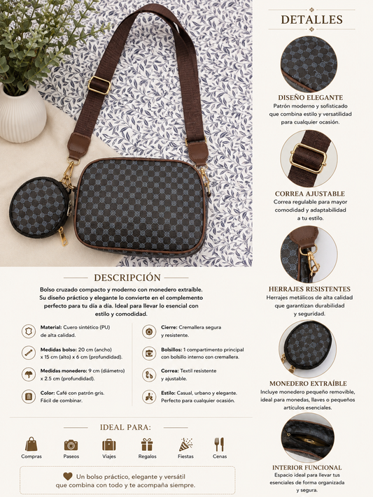 Bolso Cruzado con Monedero a Juego