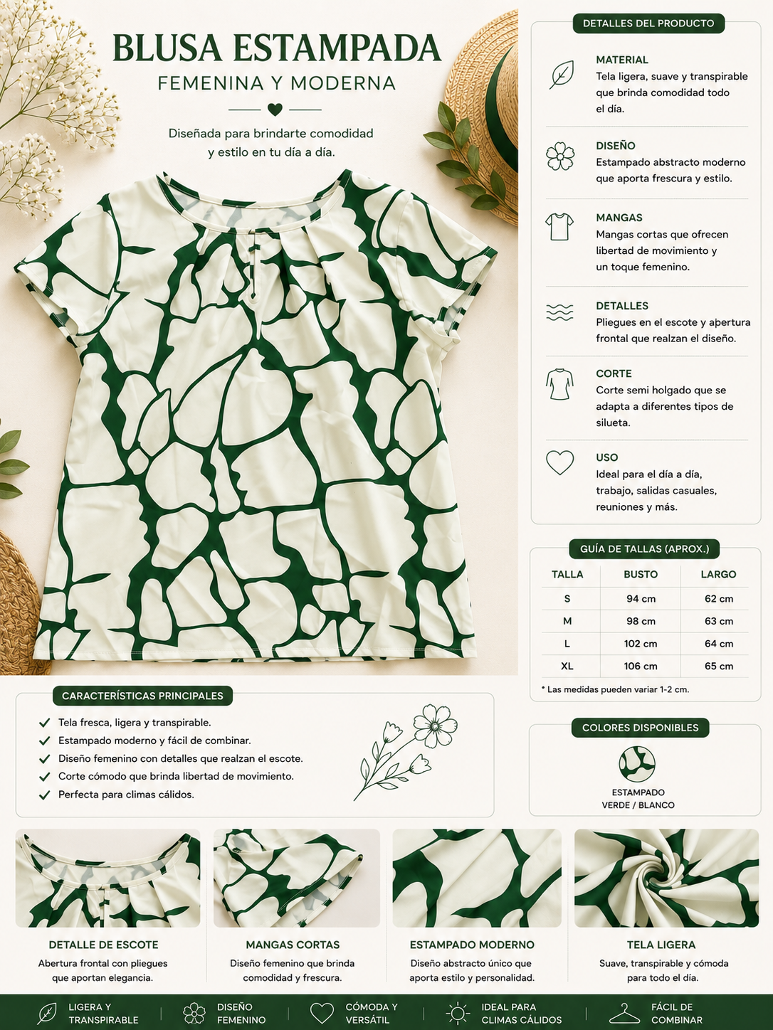 Blusa Estampada Moderna para Mujer