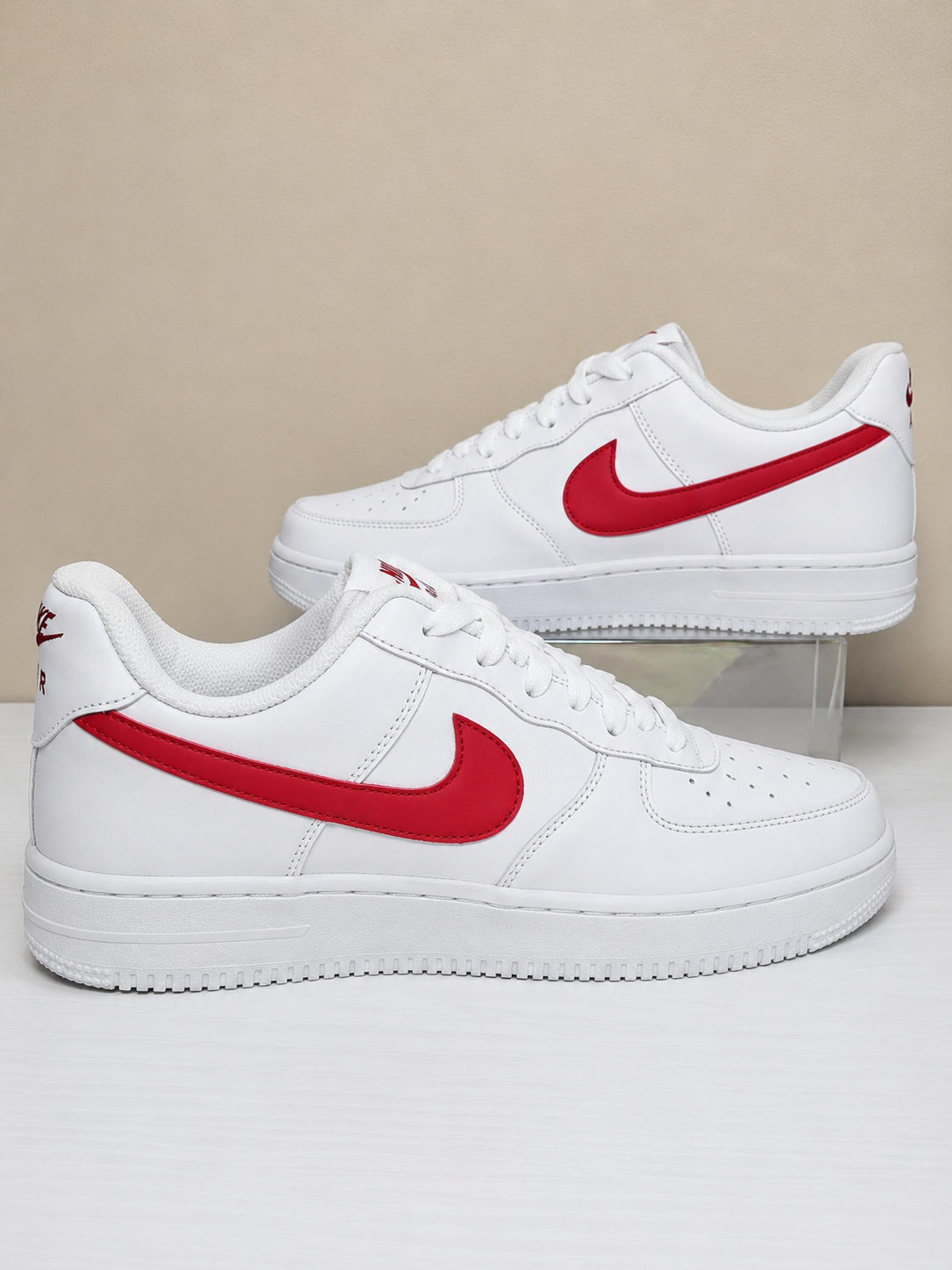 Sneakers White Red Street Style ❤️