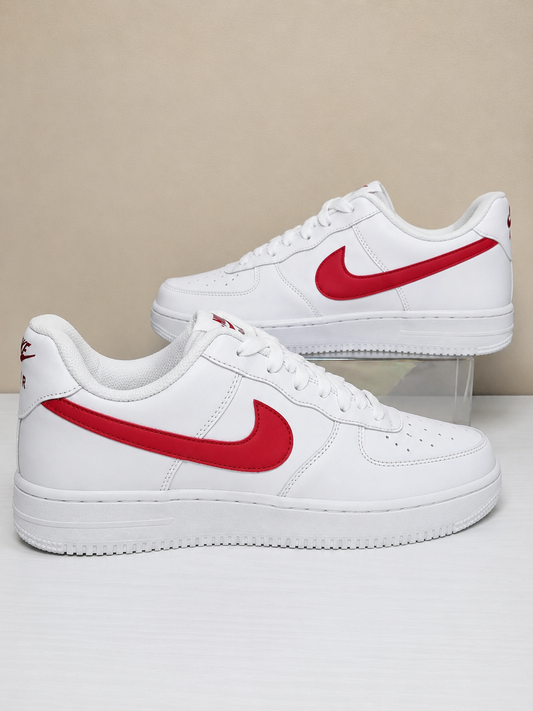 Sneakers White Red Street Style ❤️